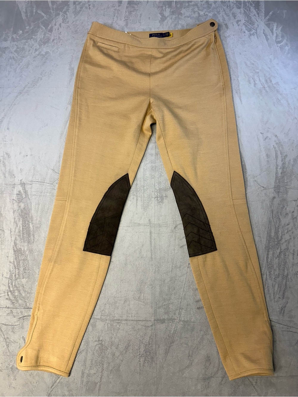 Ralph Lauren Beige Kids Riding Breeches with Brown Knee Patches
